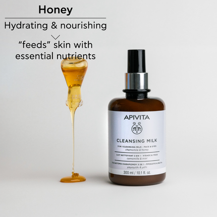 Apivita 3 in 1 Cleansing Milk 300ml – Face & Eyes