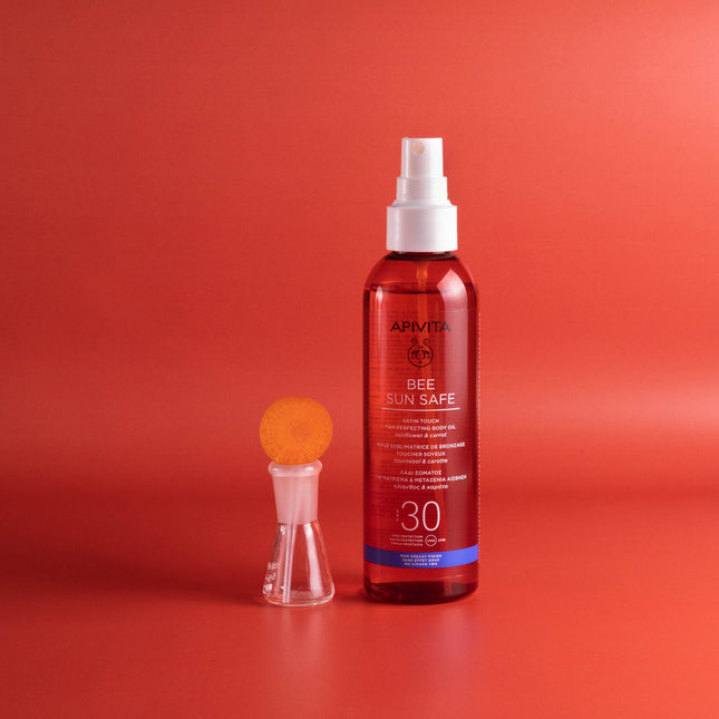 Apivita-Bee Sun Safe- Satin Touch Tan Perfecting Body Oil Spf30