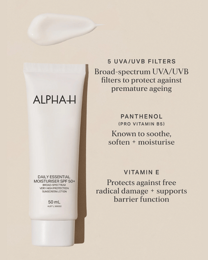 Alpha-H Daily Essential Moisturiser SPF 50+ / 50ml