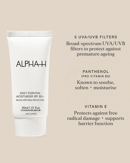 Alpha-H Daily Essential Moisturiser SPF 50+ 30ml