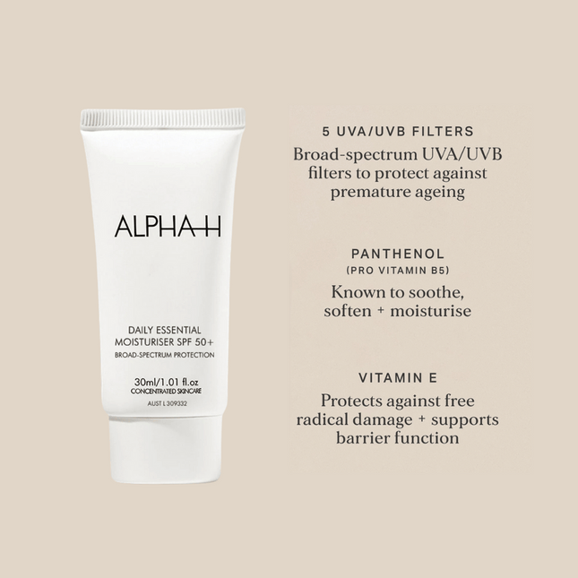 Alpha-H Daily Essential Moisturiser SPF 50+ 30ml