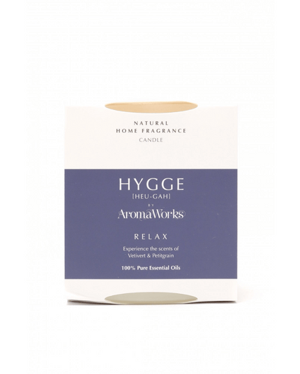 AromaWorks HYGGE RELAX - Vetivert & Petitgrain Candle with  Essential Oil