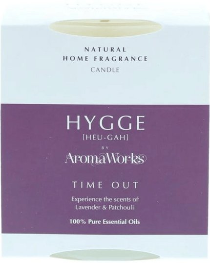 AromaWorks Hygge Candle-Time Out lavender and patchouli 220gm