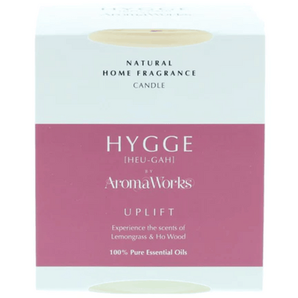 AromaWorks Hygge Candle Uplift Lemongrass and Ho wood 220gm