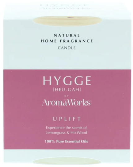AromaWorks Hygge Candle Uplift Lemongrass and Ho wood 220gm