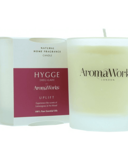 AromaWorks Hygge Candle Uplift Lemongrass and Ho wood 220gm