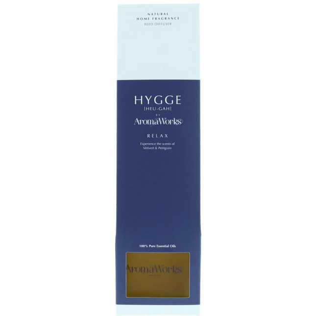 AromaWorks Hygge Reed Diffuser- Relax vetivert and petitgrain