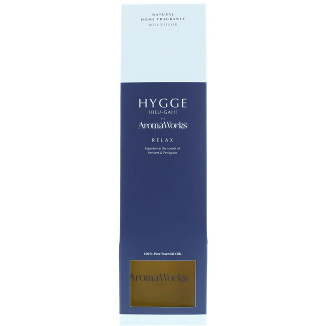 AromaWorks Hygge Reed Diffuser- Relax vetivert and petitgrain