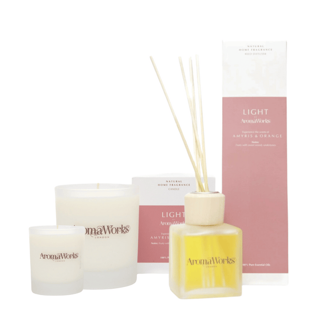 AromaWorks Light Range- Amyris & Orange Bundle with Free Candle
