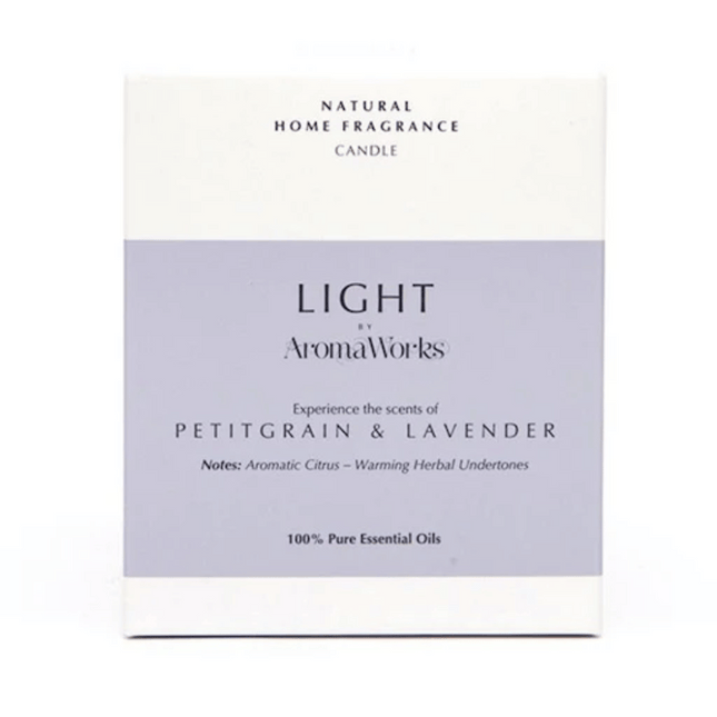 AromaWorks Light Range Petitgrain & Lavender Candle 10cl Small