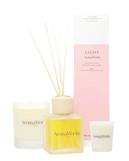 AromaWorks Light Range Basil & Lime Bundle with Free Candle