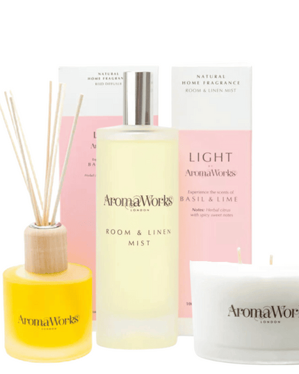 AromaWorks Light Range Basil & Lime Bundle with Free Room Mist