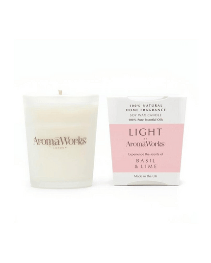 AromaWorks Light Range Basil & Lime Candle 10cl Small