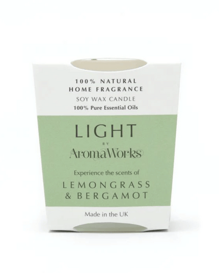 AromaWorks Light Range Lemongrass & Bergamot Candle 10cl Small