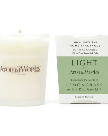 AromaWorks Light Range Lemongrass & Bergamot Candle 10cl Small