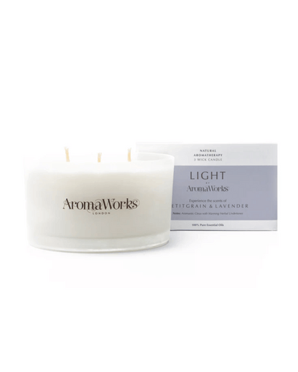 AromaWorks Light Range Petitgrain and Lavender Candle 3-Wick Large