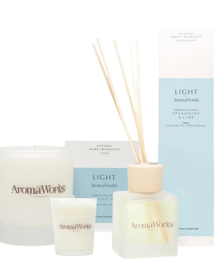AromaWorks Light Range Spearmint & Lime Bundle with Free Candle
