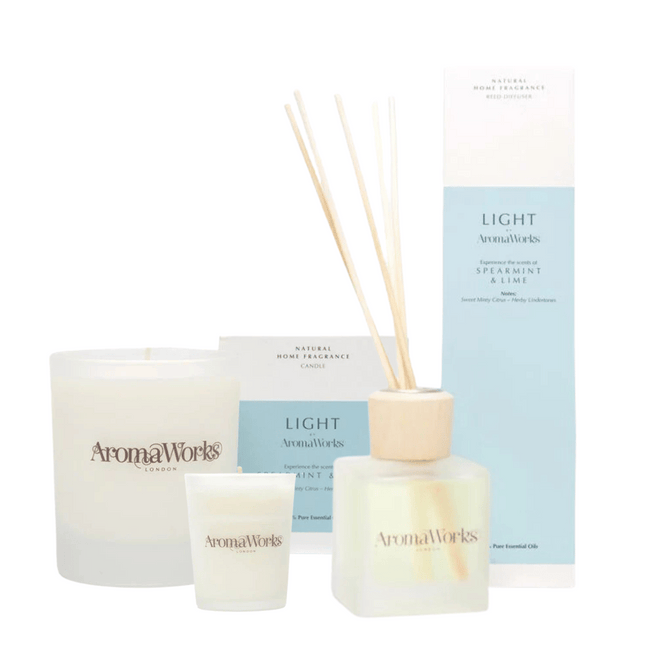 AromaWorks Light Range Spearmint & Lime Bundle with Free Candle