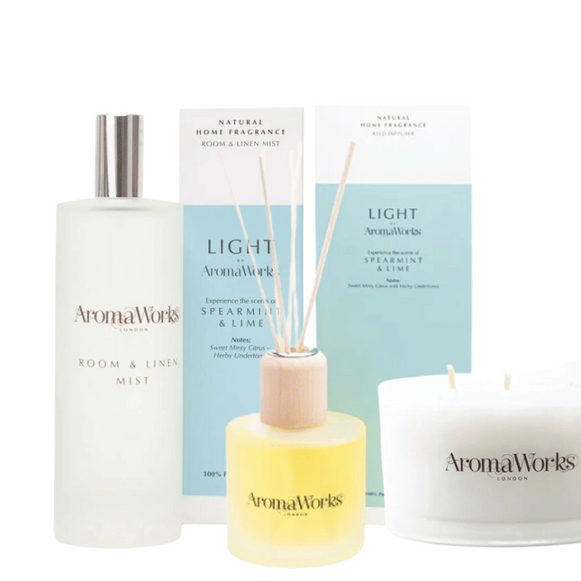 AromaWorks Light Range Spearmint & Lime Bundle with Free Room Mist