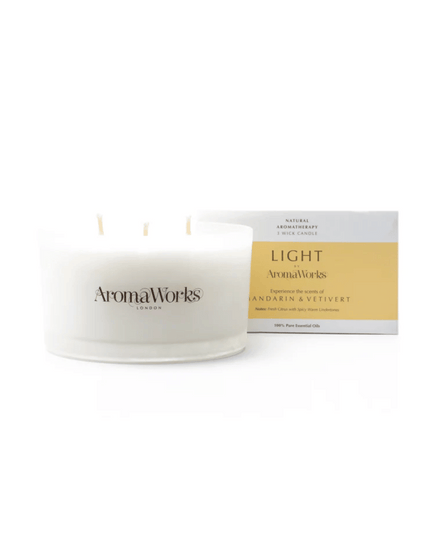 AromaWorks Light Range Mandarin and Vetivert Candle 3-Wick Large