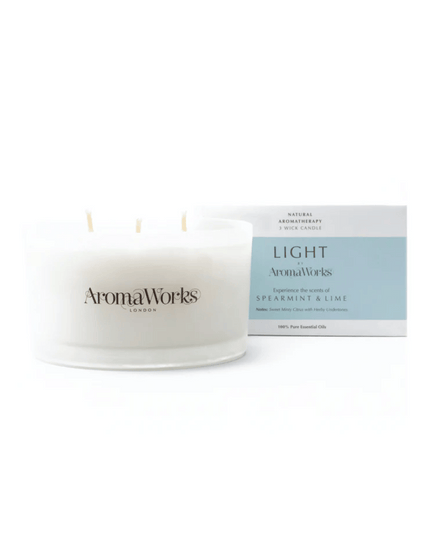 AromaWorks Light Range Spearmint and Lime Candle 3-Wick Large