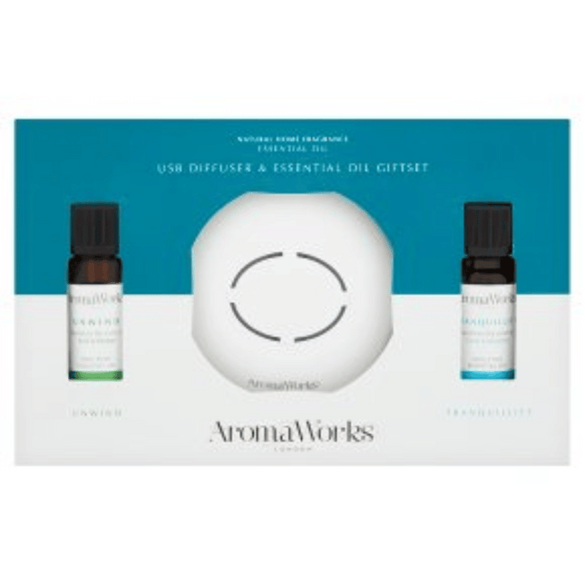 AromaWorks USB Aroma Diffuser with 2 x 10mls Essential Oils ( Worth €36)