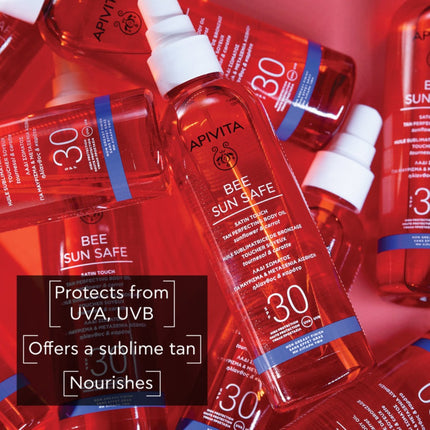 Apivita-Bee Sun Safe- Satin Touch Tan Perfecting Body Oil Spf30