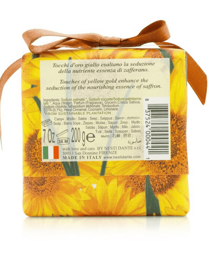 Nesti Dante Gli Officinali  Sunflower & Saffron Soap 200g Back