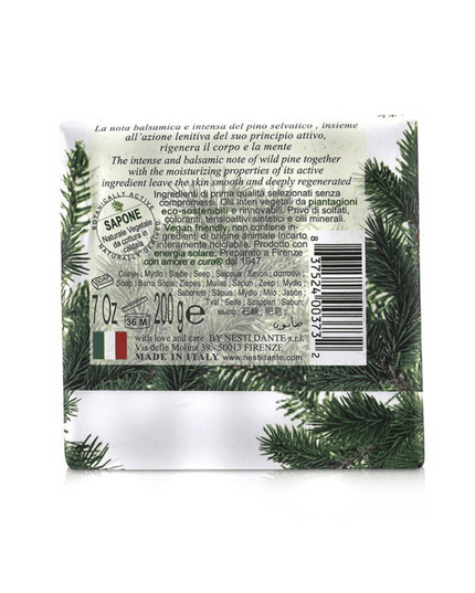 Nesti Dante Marsiglia Toscano Pino Selvatico 200gm Soap Bar Back