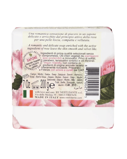 Nesti Dante Marsiglia Toscano Rosa Centifolia 200gm Soap Bar Back