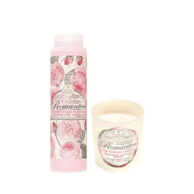 Nesti Dante Romantica Rose & Peony Gift Set ( Candle + Shower Gel )