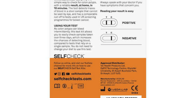 SELFCheck Faecal Immunochemical Test (FIT) - 1 Test