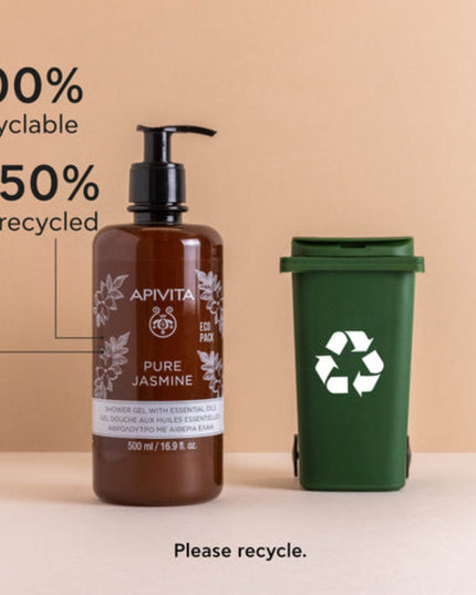 Apivita Pure Jasmine Shower Gel with Essential Oils Ecopack 500ml