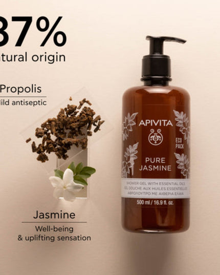 Apivita Pure Jasmine Shower Gel with Essential Oils Ecopack 500ml