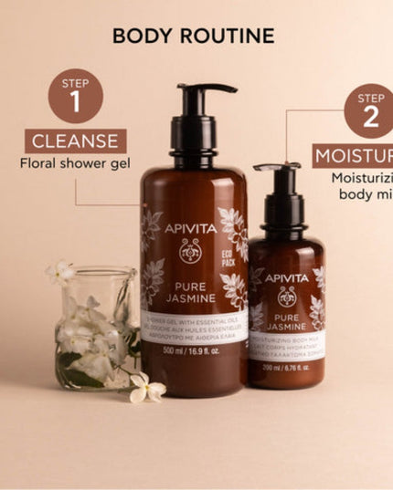 Apivita Pure Jasmine Shower Gel with Essential Oils Ecopack 500ml