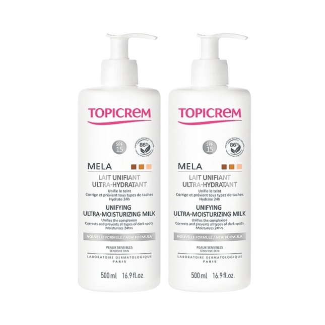 Topicrem MELA Lightening Ultra-Moisturizing Milk Duo Pack 2x500ml