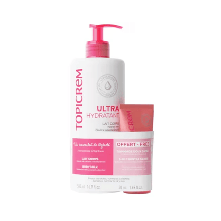 Topicrem ULTRA-MOISTURIZING Body Milk 500ml + 3in1 Gentle Scrub 50ml