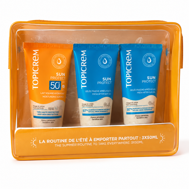 Topicrem Sun TRAVEL KIT (Sun milk + Fresh gel + Shower gel 3x50ml)
