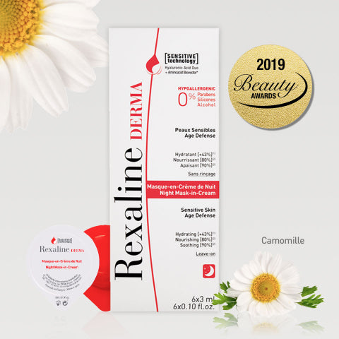 Rexaline Night Mask-in-Cream 6 capsules of 3 ml(CREAM FOR SENSITIVE SKIN)