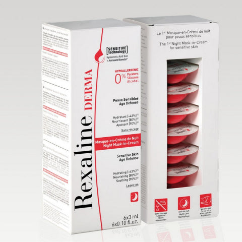 Rexaline Night Mask-in-Cream 6 capsules of 3 ml(CREAM FOR SENSITIVE SKIN)