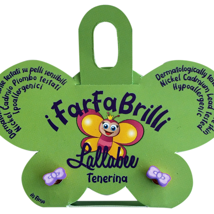 LALLABEE- Farfabrilli Earrings for children (Tenerina)PURPLE BOWCosmetics Online IE