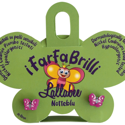 LALLABEE- Farfabrilli Earrings for children (Notteblu) PINK BUTTERFLYCosmetics Online IE