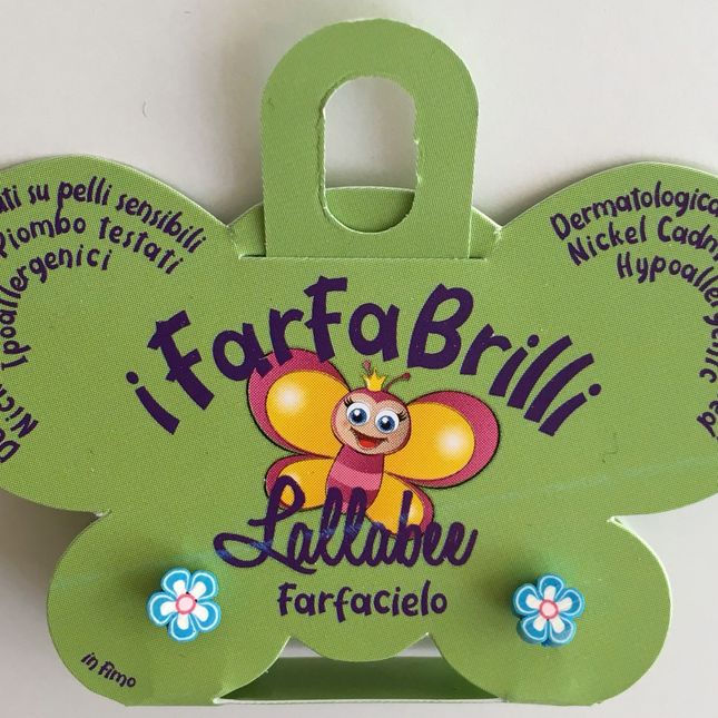 LALLABEE- Farfabrilli Earrings for children ( Farfacielo) BLUE FLOWERCosmetics Online IE