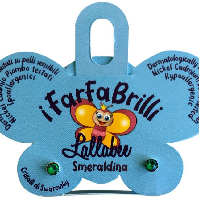 LALLABEE- Farfabrilli Earrings for children (Smeraldina) GREEN STONECosmetics Online IE