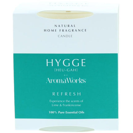 AromaWorks Hygge Candle -Refresh Lime and Frankincense  220gmCosmetics Online IE